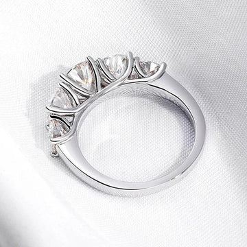 5 Stones 18KGP 3.6CT All Moissanite Sparkling Diamonds Rings for Women Engagement Wedding Sterling Silver Jewellery
